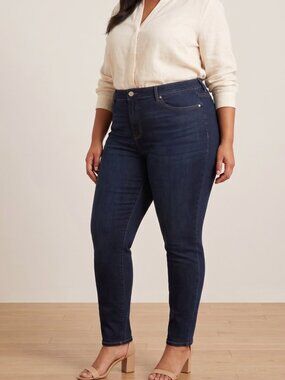 NWT | Jessica Simpson Kiss Me Super Skinny Flex Jeans Dark Indigo Denim | 26W